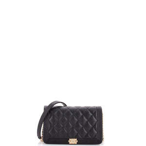 Chanel Boy Wallet on Chain Quilted Caviar